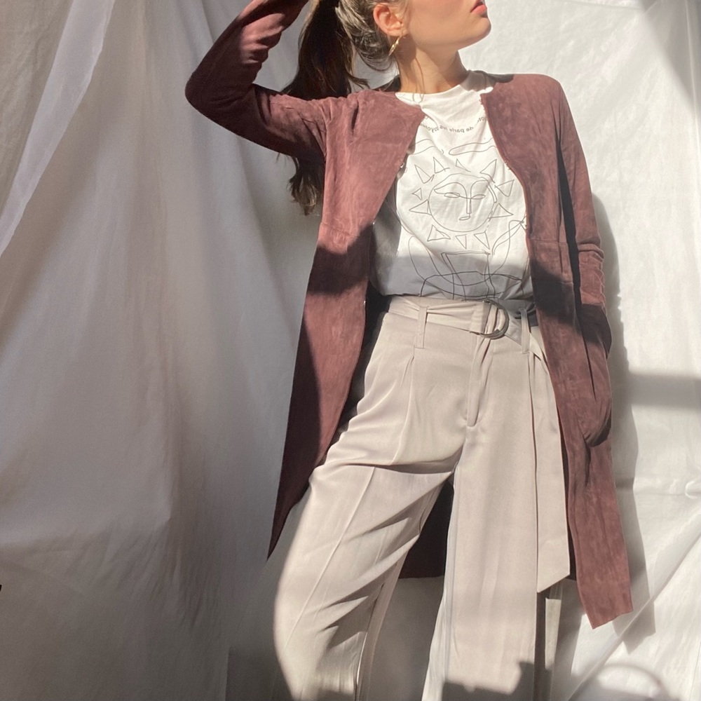 Theory garnet benna suede jacket